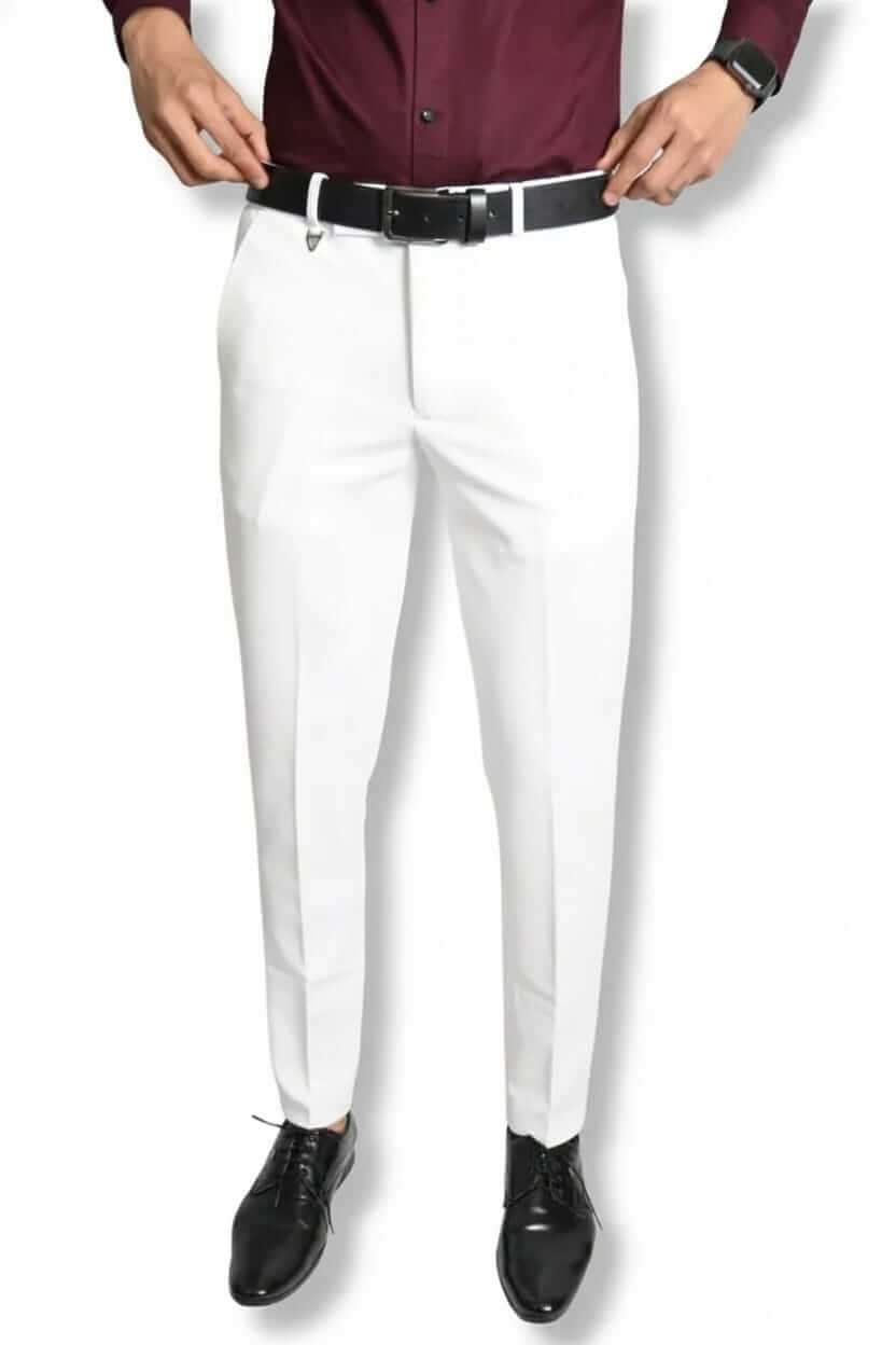 White Formal Trousers™  Stretchable And Wrinkle Free Fabric.