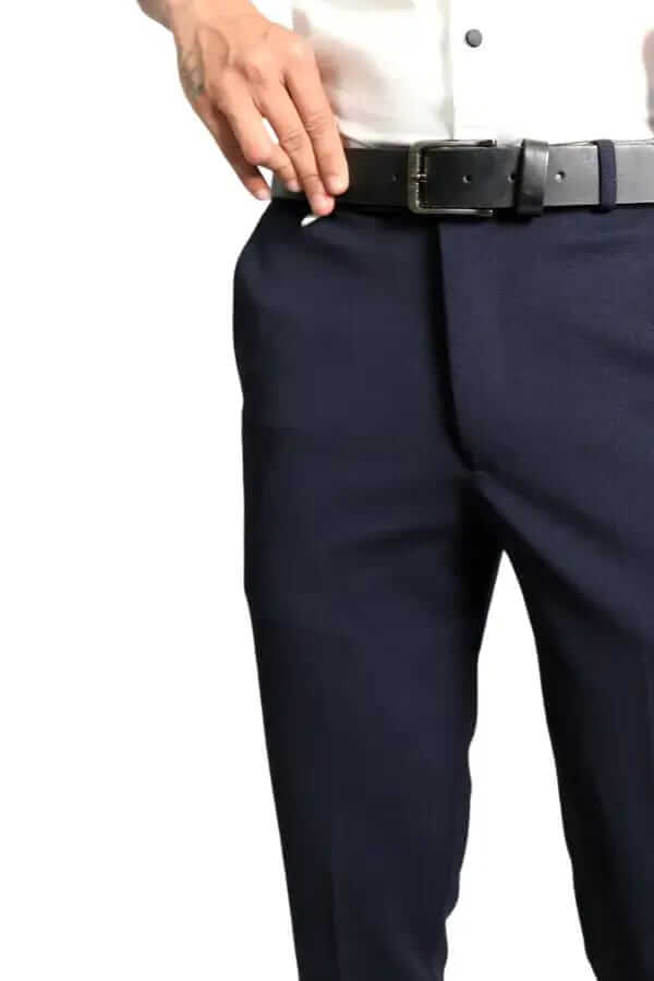 Navy Blue Formal Trousers™  Stretchable And Wrinkle Free Fabric.