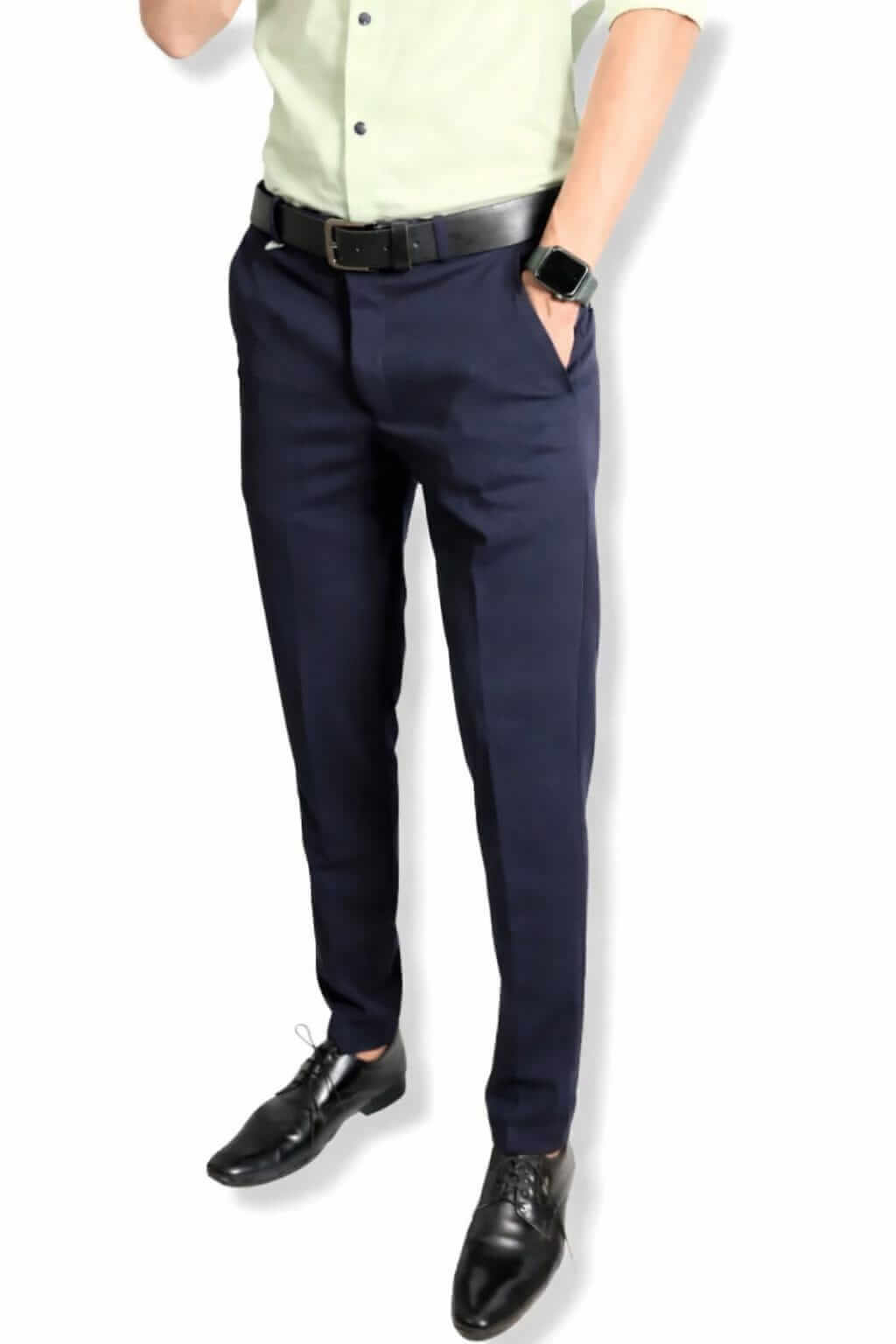 Navy Blue Formal Trousers™  Stretchable And Wrinkle Free Fabric.