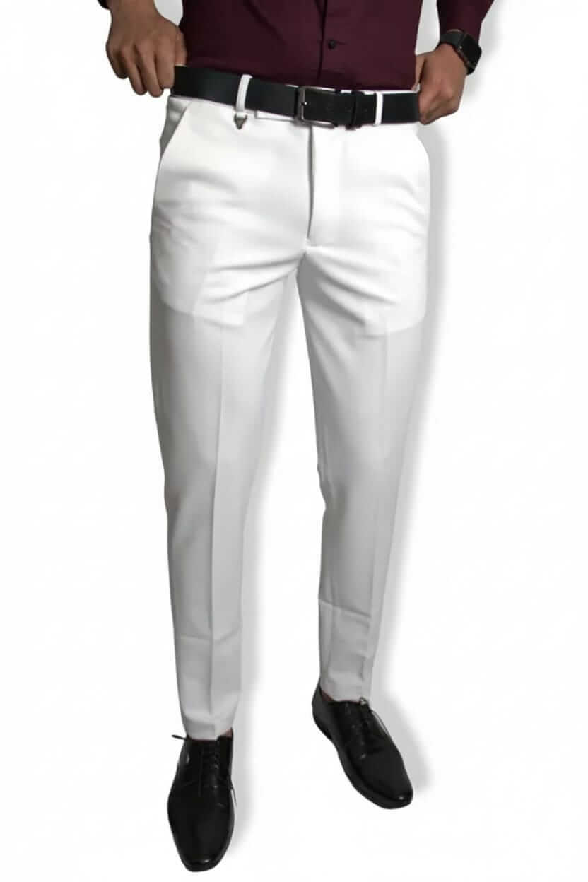 White Formal Trousers™  Stretchable And Wrinkle Free Fabric.