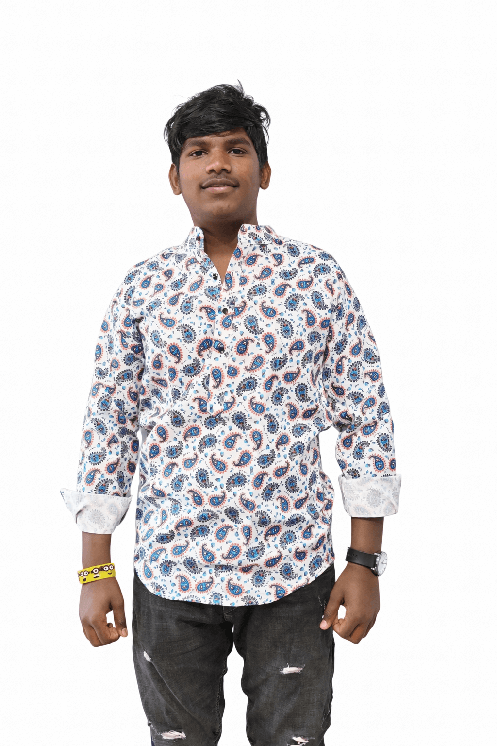 Printed Men's Cotton Kurta